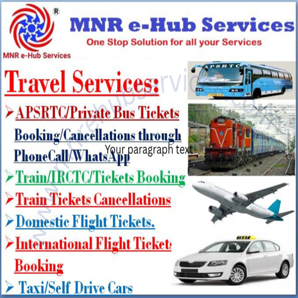 APSRTC/Private Bus, Train, Flight Tickets Booking Services