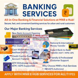 Cash Withdrawl Using Aadhaar Card (AEPS), Money Transfer, Gpay/Phonepay etc.,
