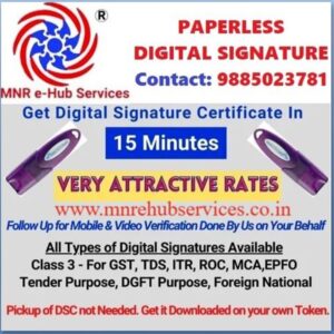 Digital Signature for e-tenders, e-procurements etc.,