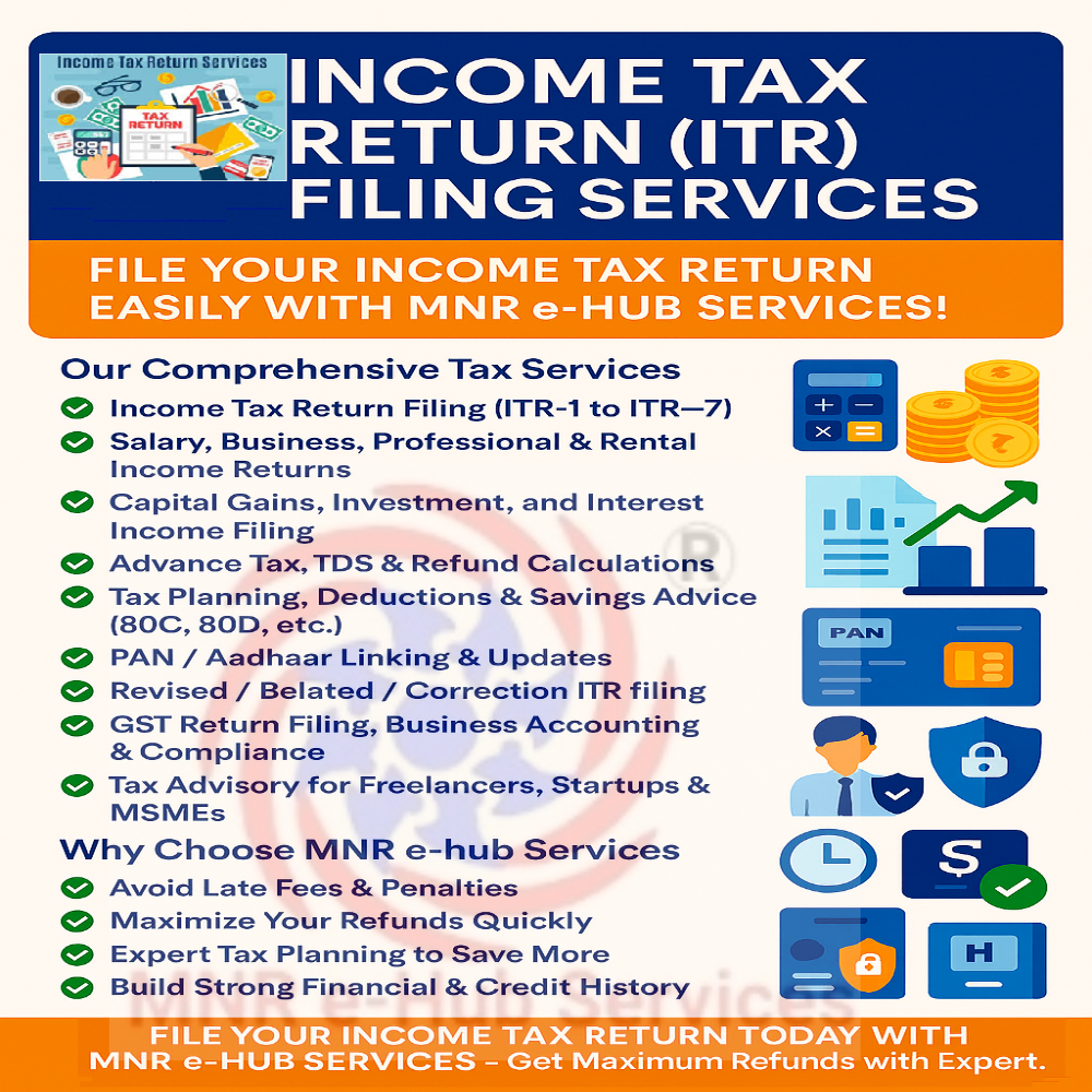 Taxation Services (Income Tax Filing, New GST Registration/Filing) etc.,